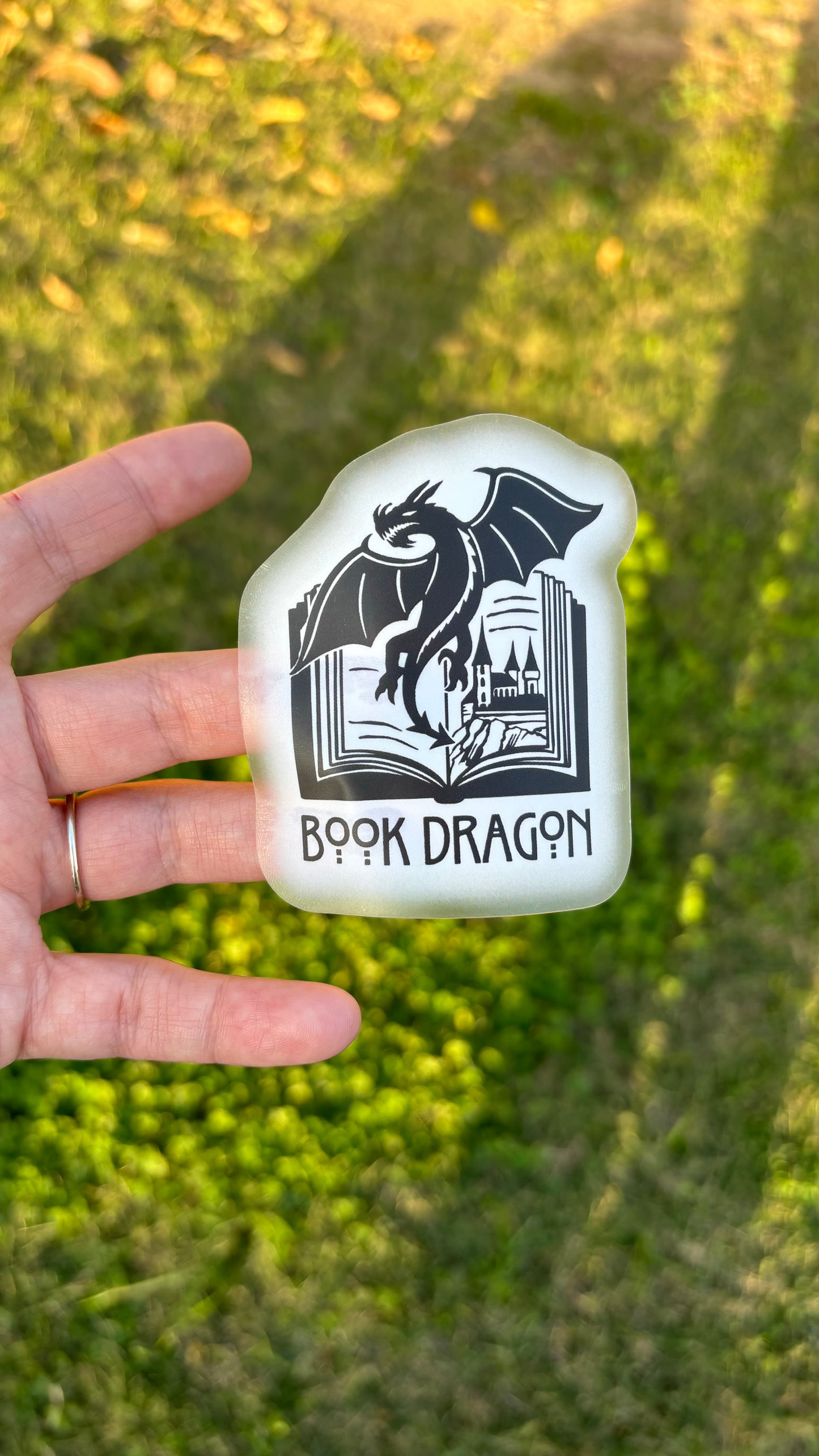 Book Dragon Transparent Sticker