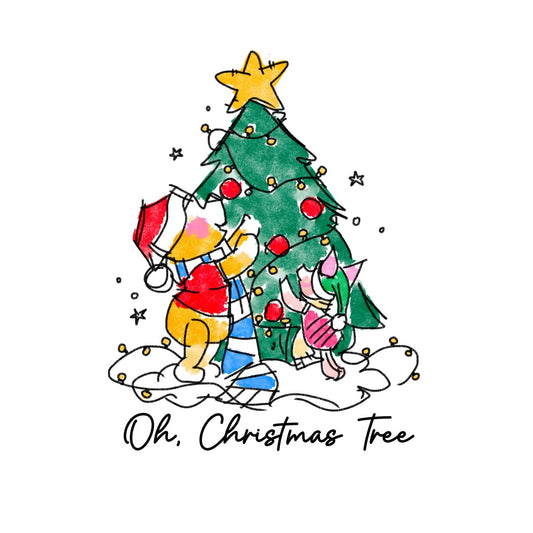 Oh Christmas Tree Pooh and Piglet Adult Sweatshirts