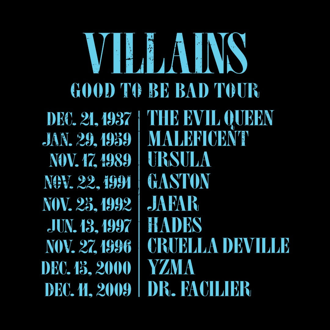 Villains World Tour adult shirt