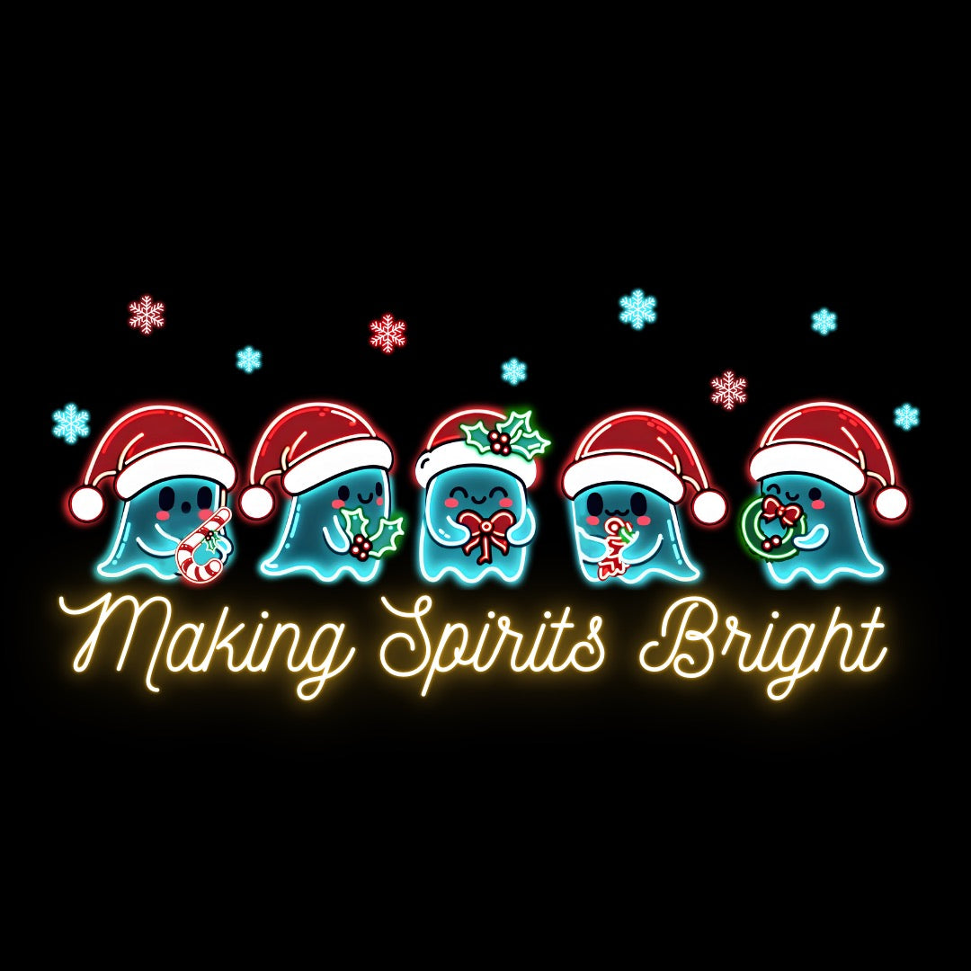 Making Spirits Bright Ghosts Adult Shirt