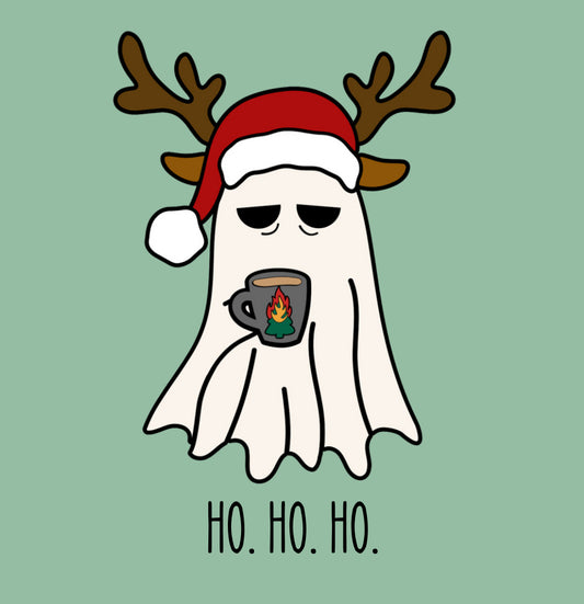 Tired Ghost Ho Ho Ho Holiday Adult Shirt