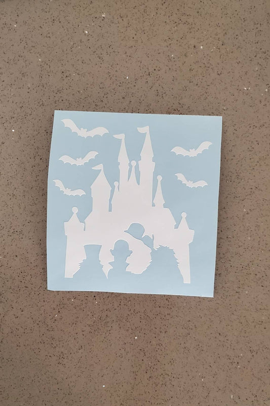 Disney Inspired Castle and Haunted Mansion Hitchhiking Ghosts Decal